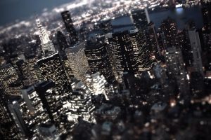 city, Cityscape, Night, Lights, City lights, Skyscraper, New York City, USA, Tilt shift