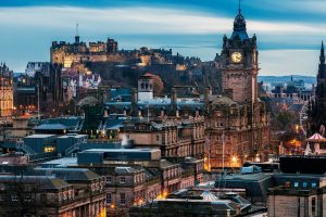 Edinburgh, Scotland, Building, Architecture, Clock tower, Castle, City, Cityscape, UK
