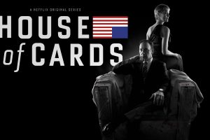Frank Underwood, Kevin Spacey, Robin Wright, Claire Underwood, Sitting, Couple, House of Cards, American flag, Netflix, Black background, TV