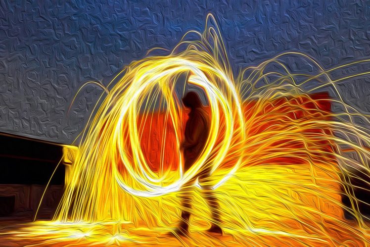 sparks, Painting, Bright, Fire HD Wallpaper Desktop Background