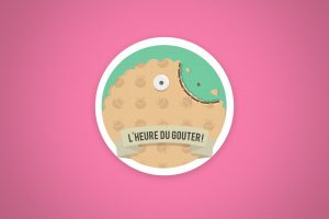illustration, Teatime, Lheure du gouter, Biscuit, Food, Pink, Green