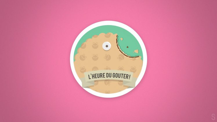 illustration, Teatime, Lheure du gouter, Biscuit, Food, Pink, Green HD Wallpaper Desktop Background
