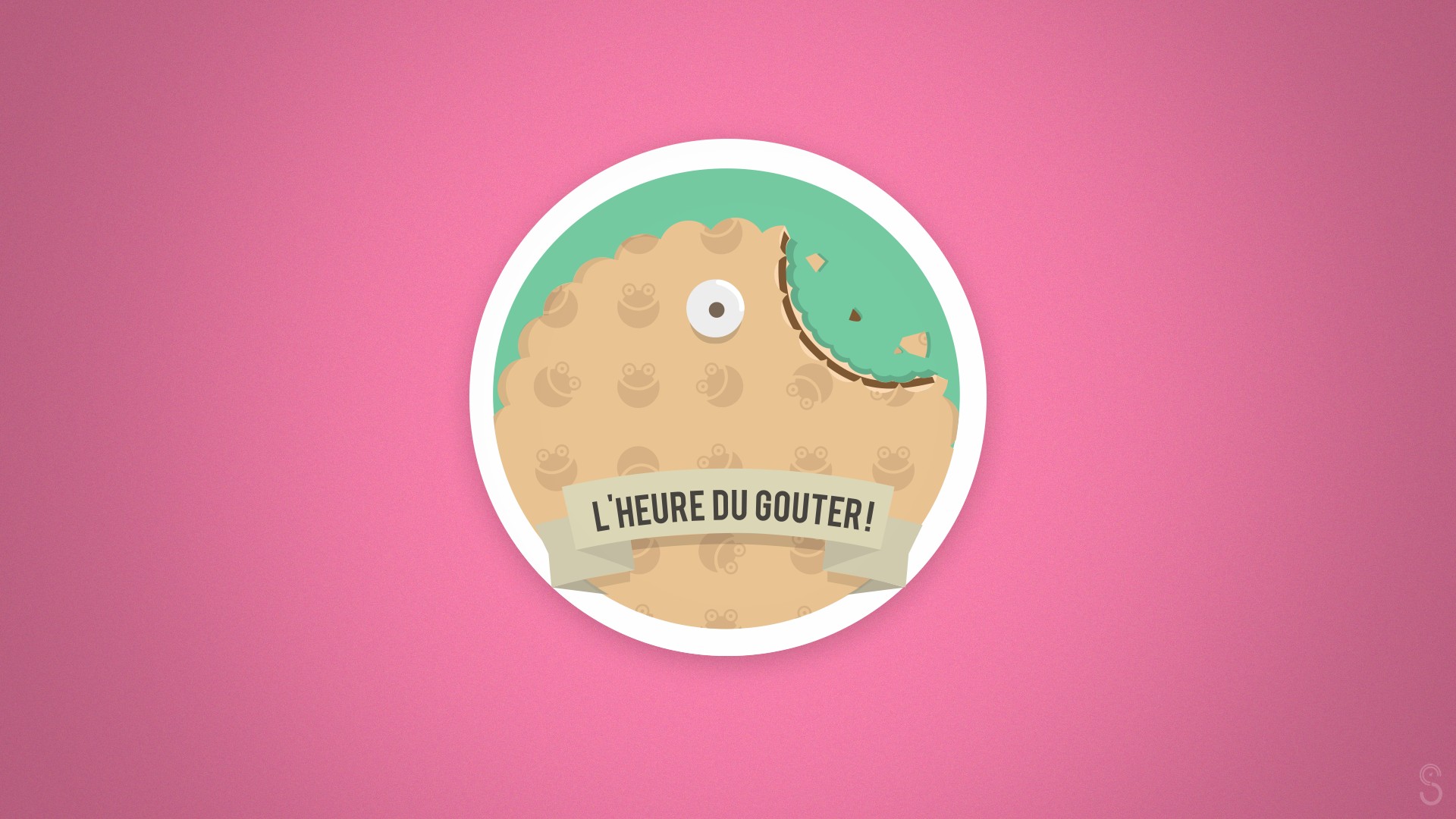 illustration, Teatime, Lheure du gouter, Biscuit, Food, Pink, Green Wallpaper