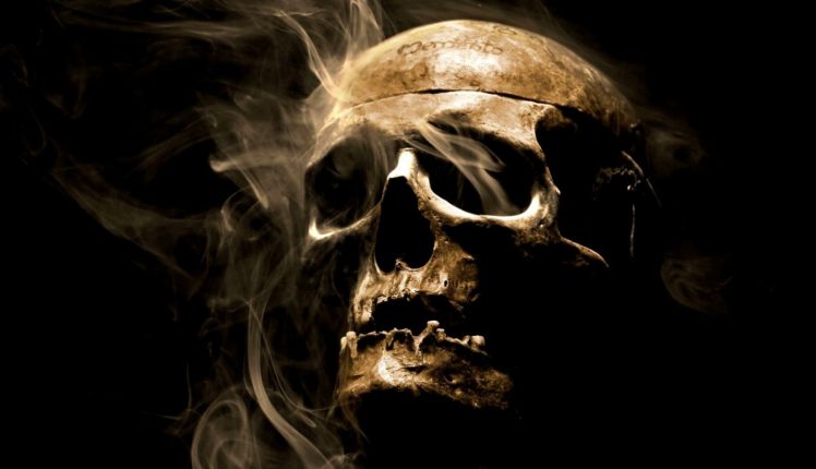 smoke, Skull, Artificial lights HD Wallpaper Desktop Background
