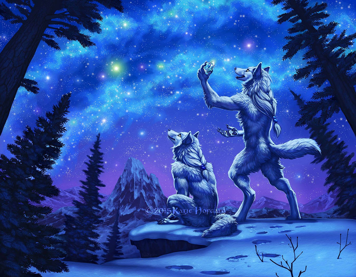 Anthro, Furry, Artic wolf Wallpaper
