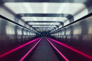 Oslo, Subway, Tracks, Lights, Pink, Motion blur, Architecture