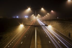 road, Lights, Street light, Long exposure, Trees, Mist