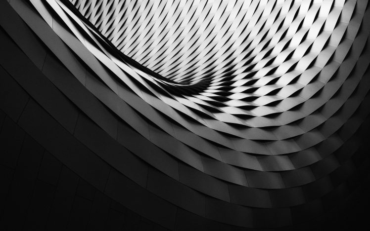 perspective, Architecture, Monochrome, Lights, Black, White HD Wallpaper Desktop Background
