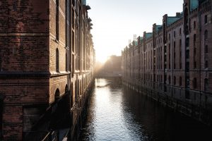 sunlight, Bricks, Building, Germany, Water, Hamburg, Speicherstadt
