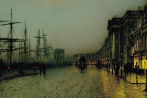 John Atkinson Grimshaw, Painting, Scotland, Glasgow, Shipyard, Road