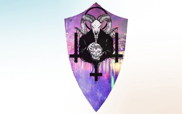 demon, Cross, Skull HD Wallpaper Desktop Background