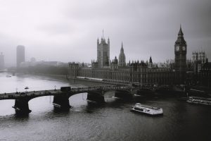 Westminster, London, River Thames, Big Ben, Monochrome, River, City, Cityscape