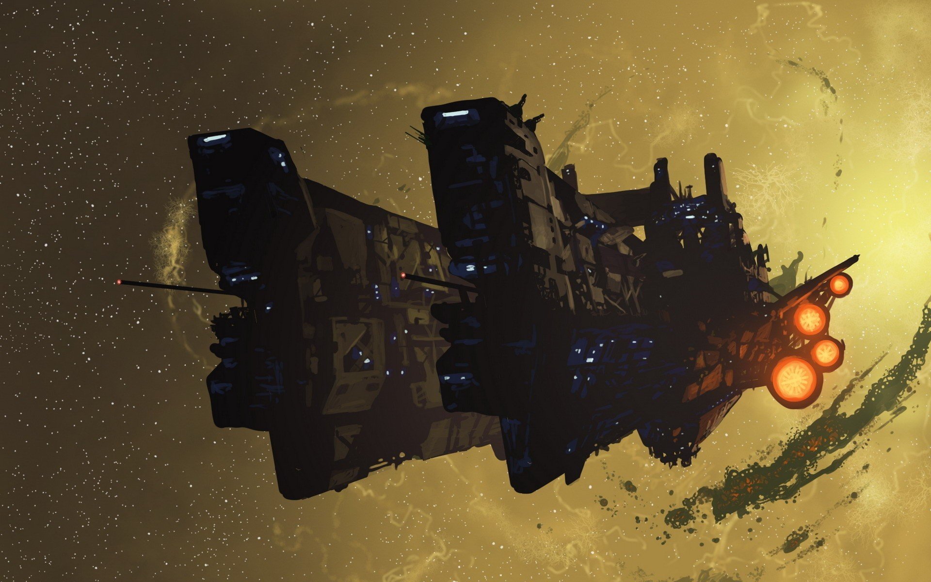 futuristic, Vector, Spaceship Wallpaper