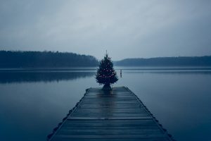 Christmas, Lake, Water