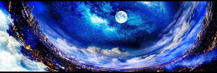 Moon, Cityscape HD Wallpaper Desktop Background