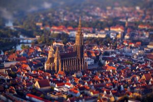 Ulm Minster, Germany, Gothic architecture, Architecture, Tilt shift, City, Cityscape, River, Church