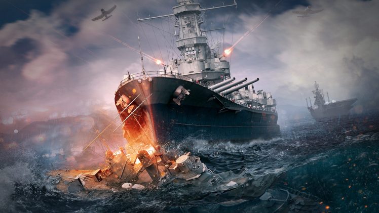 World of Warships, War, Ocean battle HD Wallpaper Desktop Background