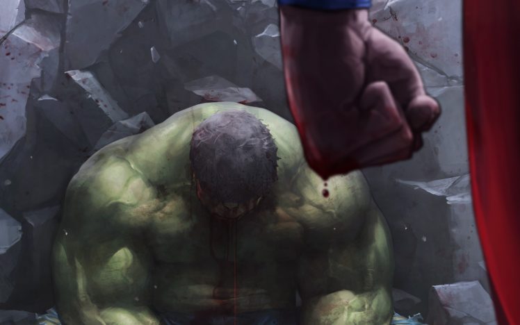 Superman, The Incredible Hulk, Marvel vs DC Comic HD Wallpaper Desktop Background