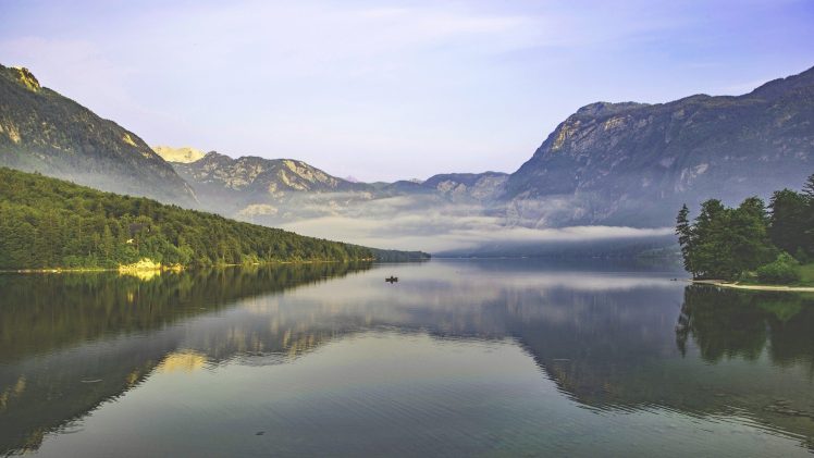 lake, Mountains, Mist HD Wallpaper Desktop Background