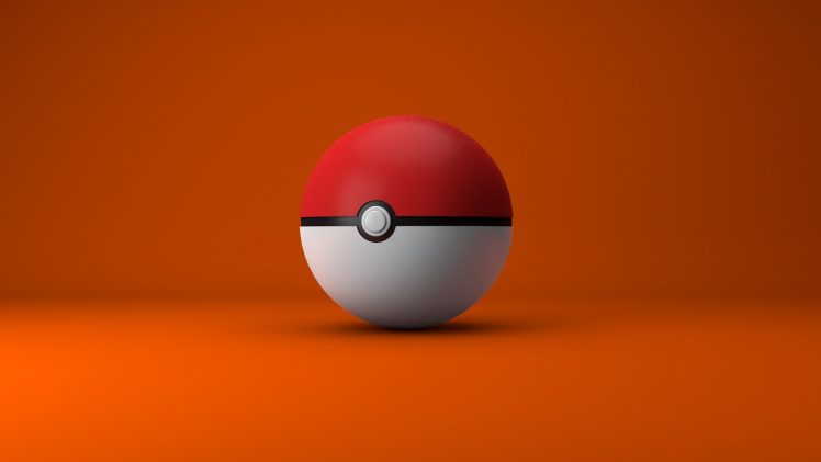 Pokémon, Red, Orange, Bright, Cinema 4D, Poké Balls HD Wallpaper Desktop Background