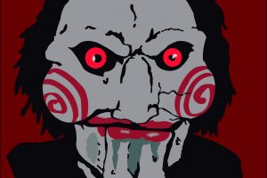 Billy the Puppet, Saw, Red, Bow tie