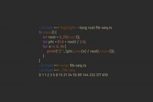 rust, Programming, Code, Fibonacci sequence, Syntax highlighting