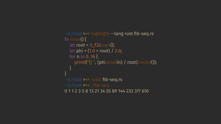 rust, Programming, Code, Fibonacci sequence, Syntax highlighting HD Wallpaper Desktop Background