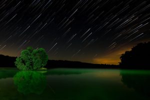 long exposure, Stars, Lake, Night
