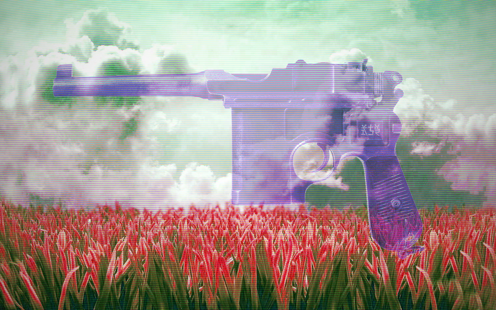 vaporwave, Mauser C96 Wallpaper