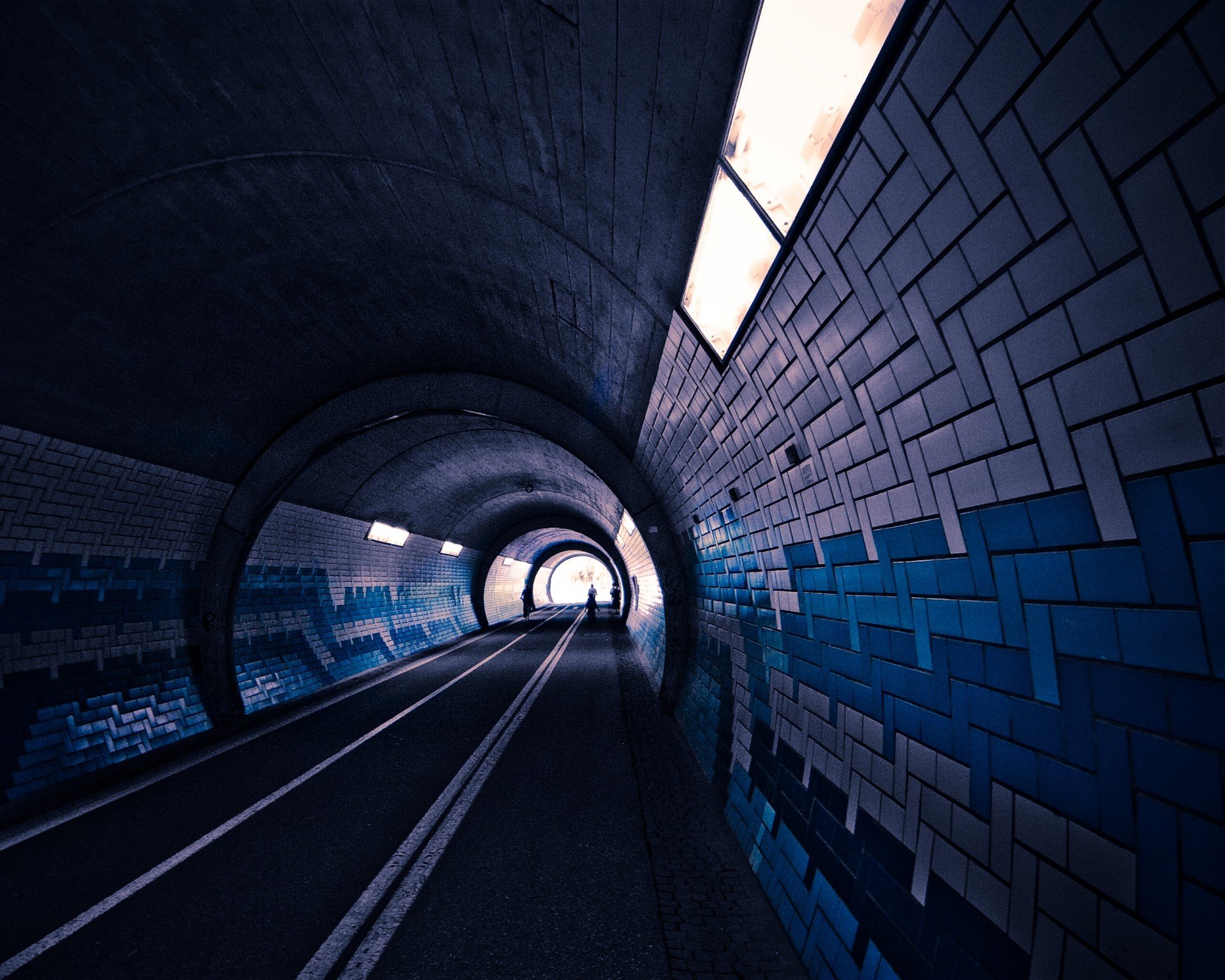 walking, Tunnel, Road Wallpaper