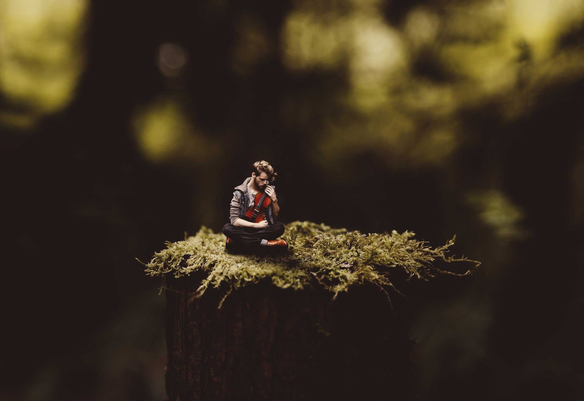 guys, Macro, Bokeh, Violin, Photo manipulation Wallpaper