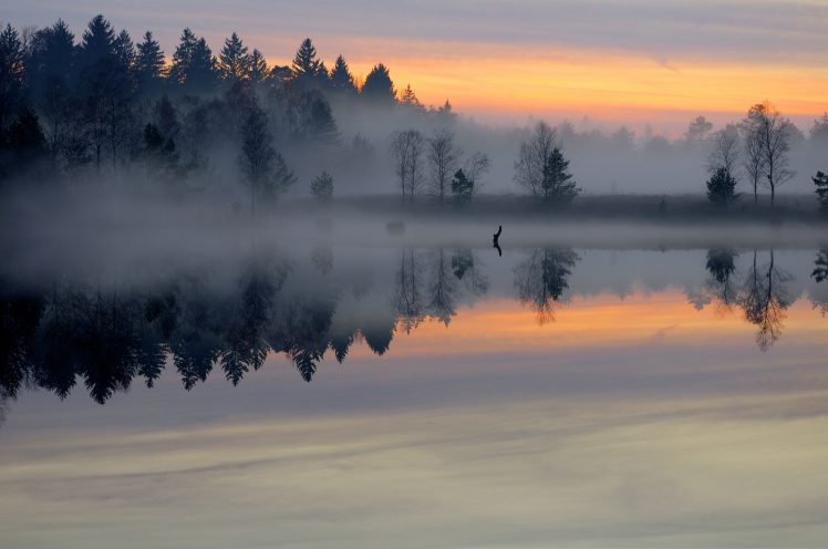 mist, Lake, Photography, Evening, Reflection HD Wallpaper Desktop Background
