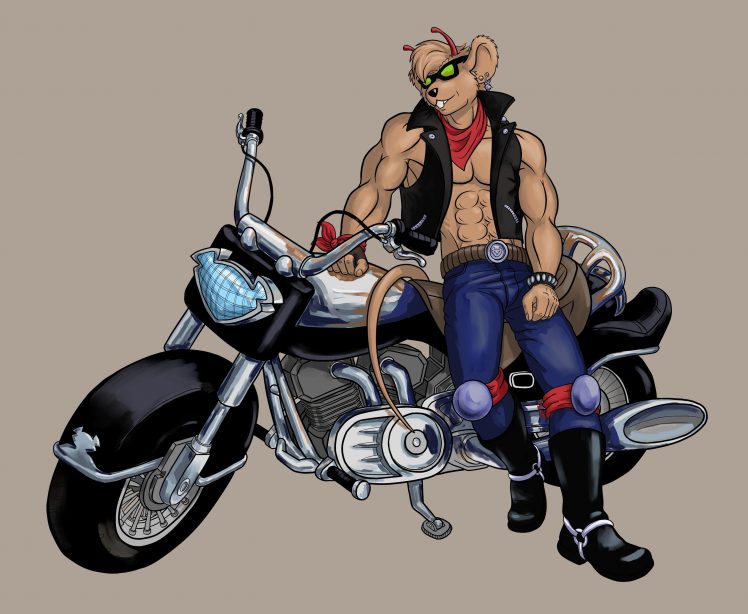 Throttle, Biker Mice from Mars, Fan art, Cartoon HD Wallpaper Desktop Background