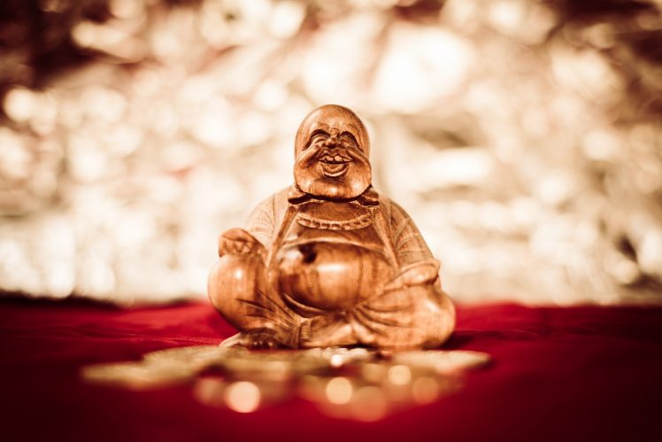 Buddha, Photography, Smiling, Lights, Macro HD Wallpaper Desktop Background