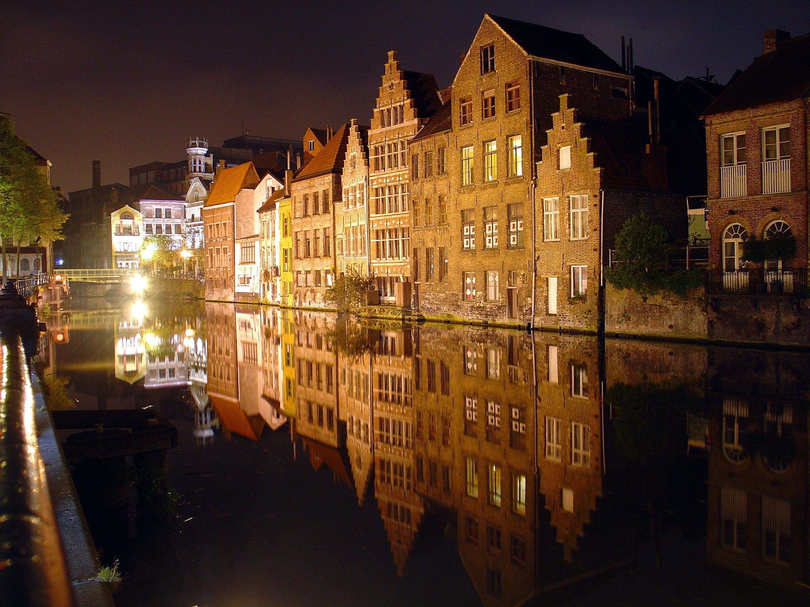 Bruges, City, House, River Wallpaper