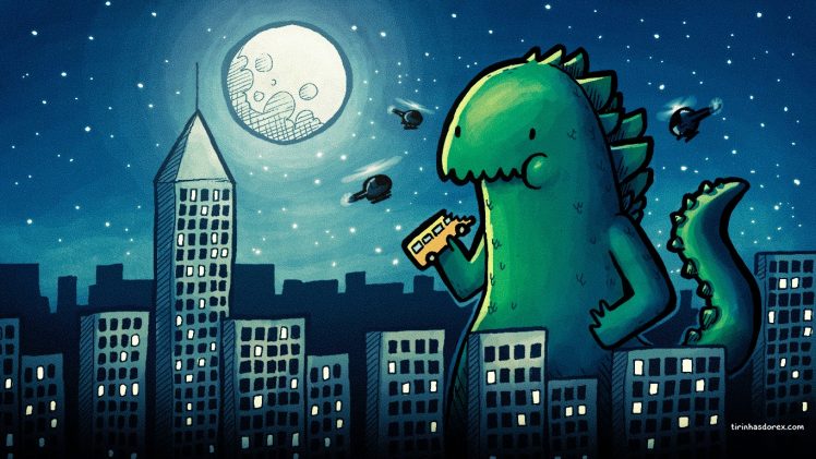 cartoon, Drawing, Godzilla Wallpapers HD / Desktop and Mobile Backgrounds