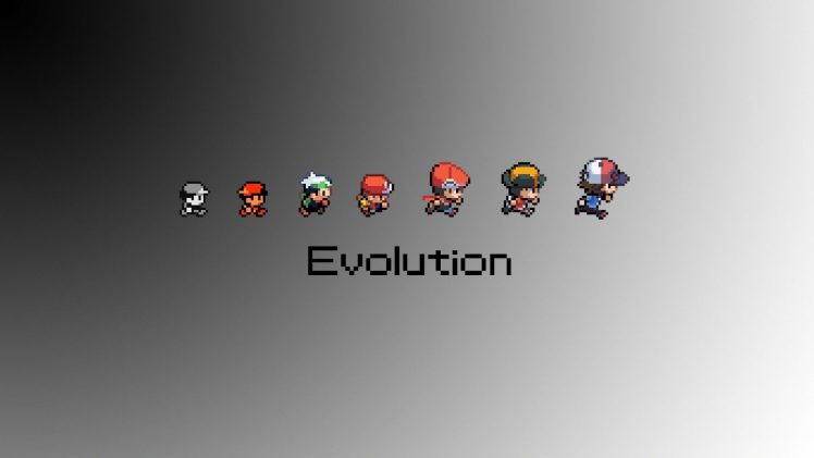 pixel art, Pixels, Simple background, Text, Typography, Pokémon HD Wallpaper Desktop Background