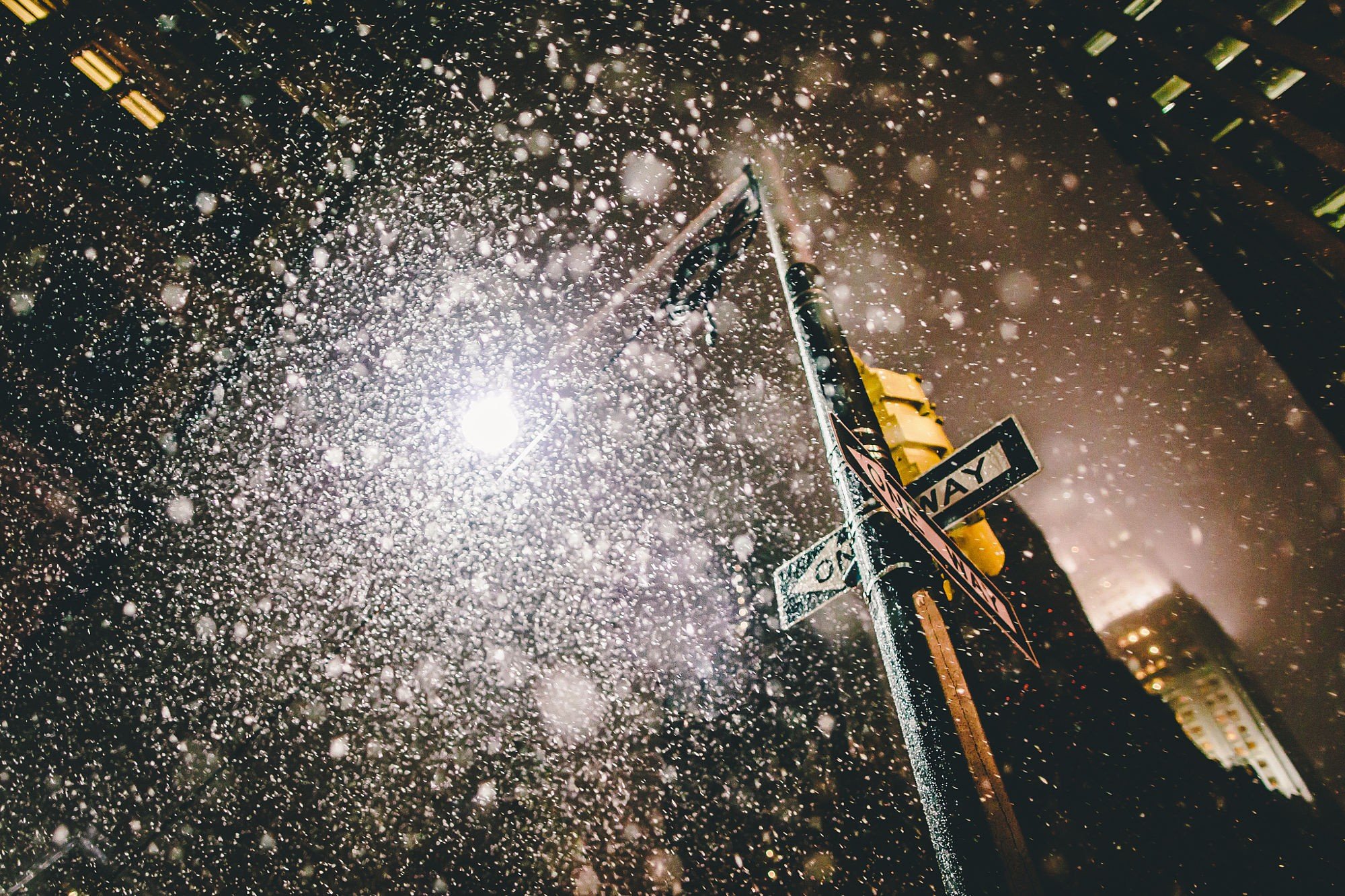 New York City, Snow, Bokeh Wallpaper