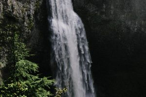 Salt Creek Falls, Oregon, Waterfall, Pine trees, Lake