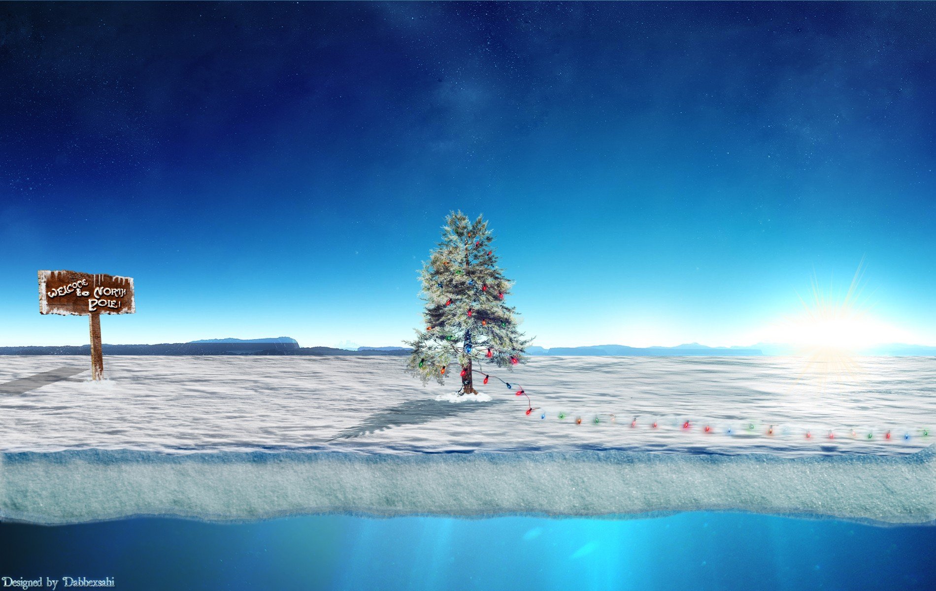 Santa Claus, North pole, Christmas, Christmas Tree Wallpaper