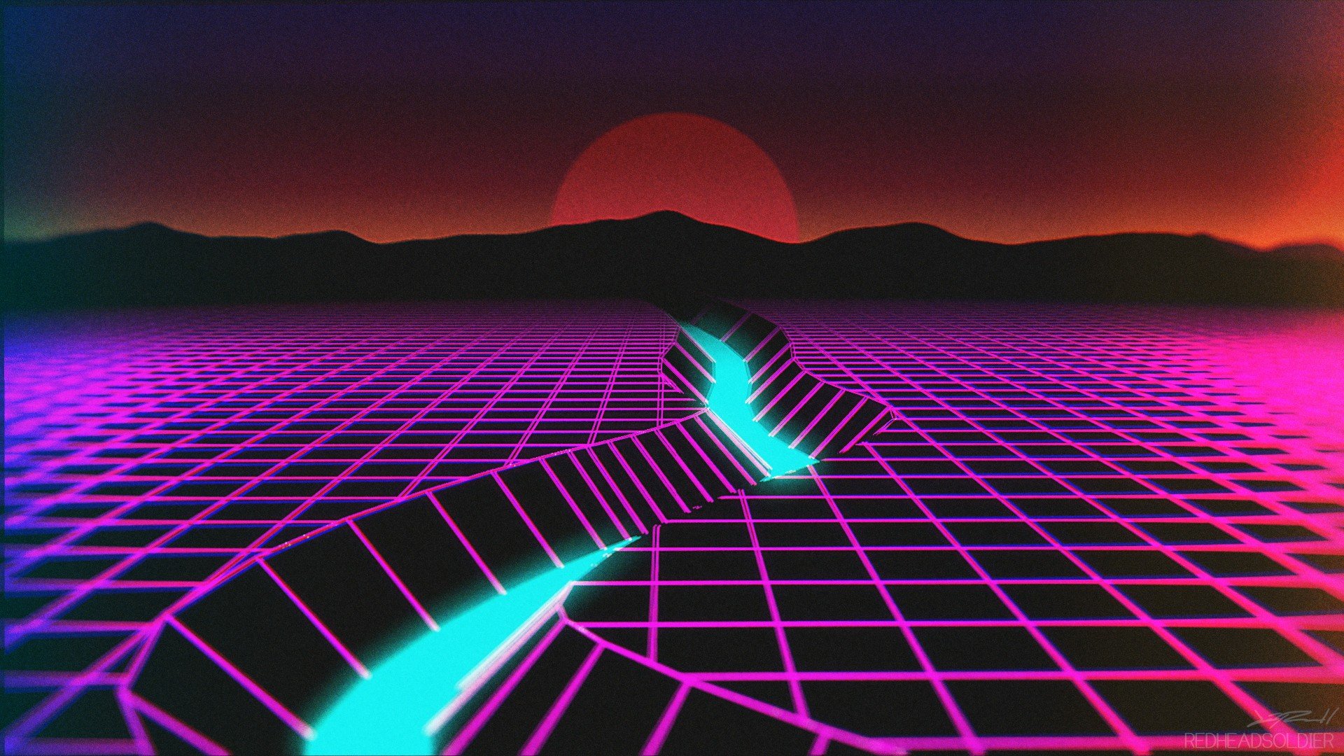 New Retro Wave, Neon, Synthwave Wallpaper