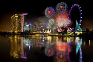 fireworks, City, Singapore
