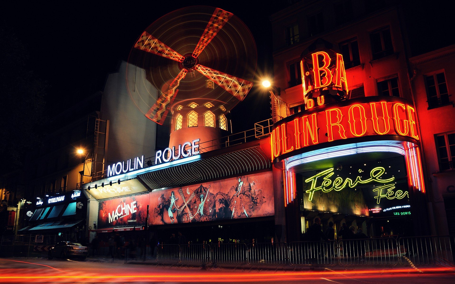 moulin rouge, City, Paris, Night Wallpaper