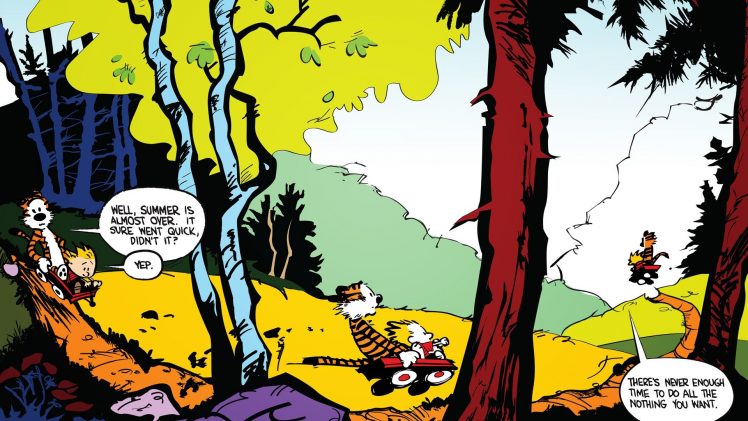 Calvin and Hobbes, Philosophy, Colorful HD Wallpaper Desktop Background