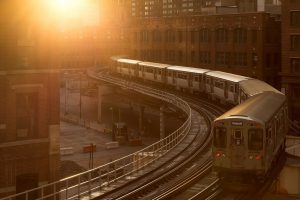 photography, Sunlight, Train, Chicago, Metro, Building, Tail light, Evening, Window, Glass