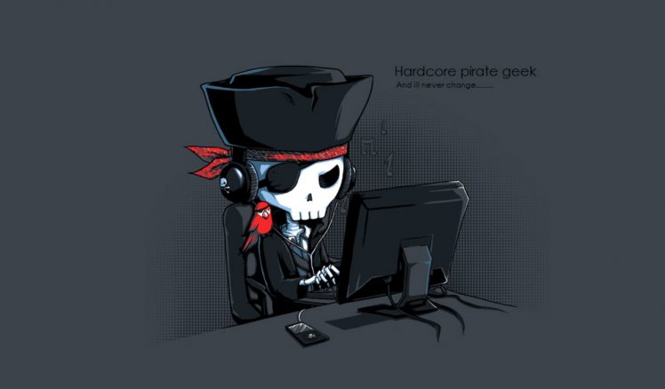 pirates, Hat, Computer, Computer screen, Headphones HD Wallpaper Desktop Background