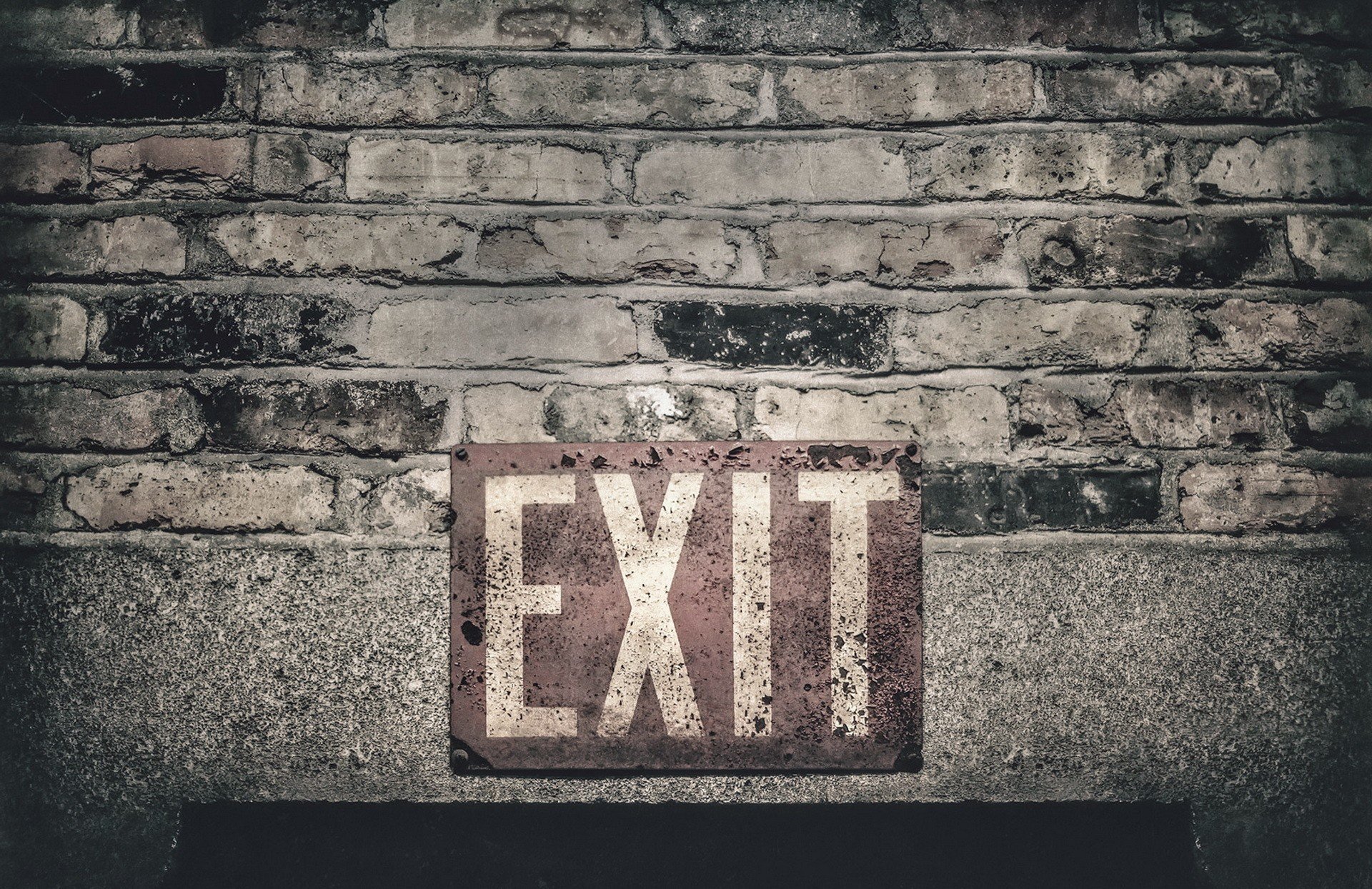 exit, Wall, Sign Wallpaper