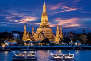 Thailand, Temple, Architecture, River, Night, Old building, Building, History, Thai, Asia, Royal