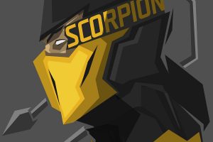 Scorpion (character), Mortal Kombat, Gray background
