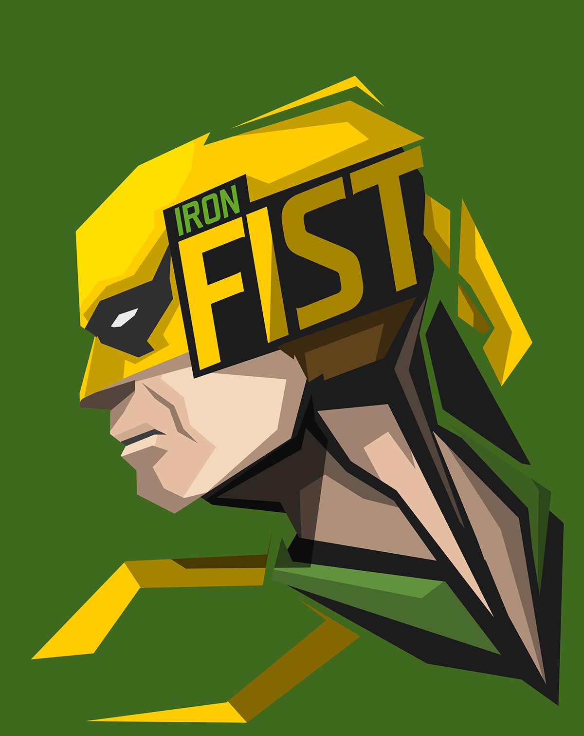 superhero, Iron Fist, Marvel Comics, Green background Wallpaper